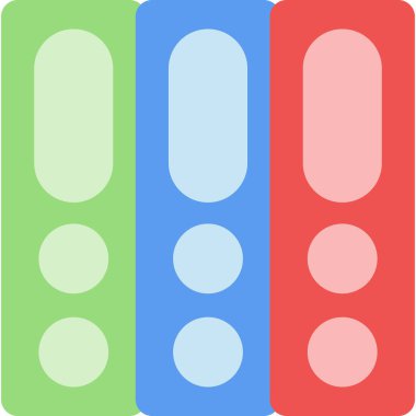 Renkli dairelere sahip renkli düz simgelerin vektör çizimi