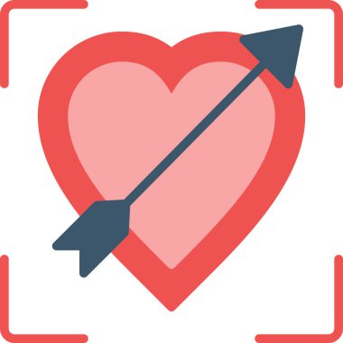 Aşk kalp aşk ikonu düz stil