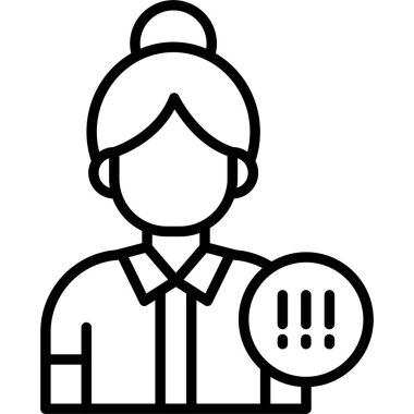 Bir kadın simgesinin vektör çizimi, düzenlenebilir felç