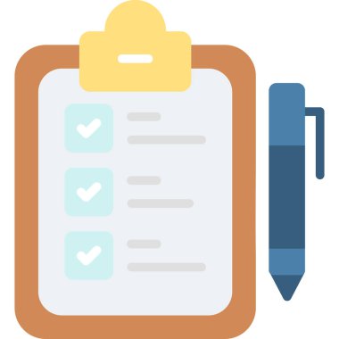 Kontrol Listesi Düz Vektör Simgesi