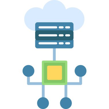 bulut ağ vektör simgesi