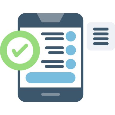 akıllı telefon kontrol listesi simgesi düz biçimli