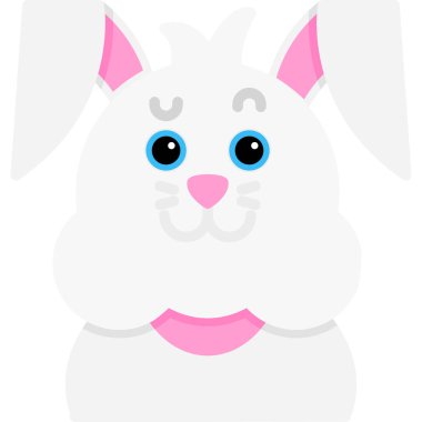 Beyaz arka planda sevimli çizgi film tavşanı. vektör illüstrasyonu.