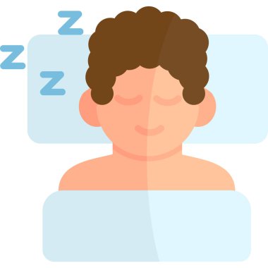 Uyuyan Adam simgesi. Web için insan uyku vektörü simgelerinin basit bir gösterimi