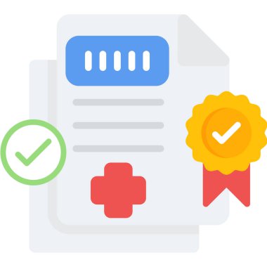 Sertifika ikonu vektör illüstrasyonu