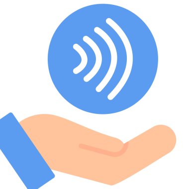 Ses simgesi vektör illüstrasyonuyla el