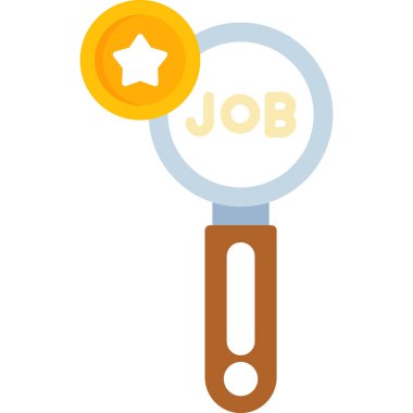 iş arama simgesi. Düz renk tasarımı. vektör pictogram