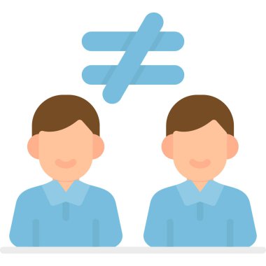 Eşitsizlik Vektörü İllüstrasyonu, Basit Simge