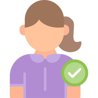 kadın kullanıcı simgesi, vektör illüstrasyonu, düz tasarım