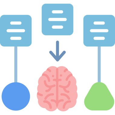 farklı renk ve bağlı çizgiye sahip beyin.