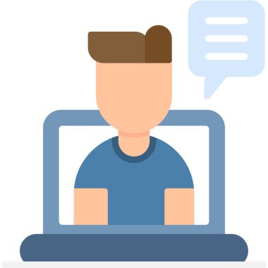 Dizüstü bilgisayarı olan adam vektör çizimi