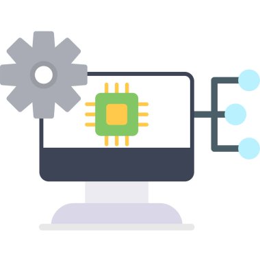 CPU düz vektör simgesi