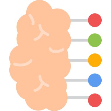 Beyin. Web simgesi basit illüstrasyon