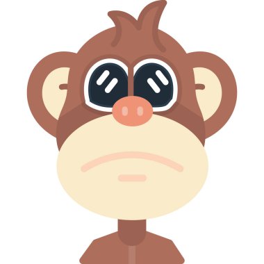 maymun çizgi film ikonu tasarımı. Hayvanat bahçesi karakteri