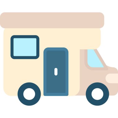 Karavan Vektör İllüstrasyonu, Basit Simge