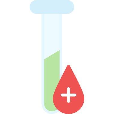 Test tüpü simgesi. Web için kırmızı tüp vektör simgelerinin basit çizimi