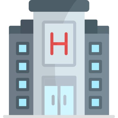 Otel dairesi simgesi, vektör çizimi.