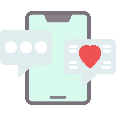 kalp ikonu vektör illüstrasyonlu akıllı telefon