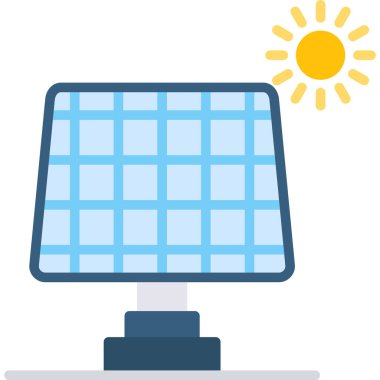 Güneş paneli. Web simgesi basit illüstrasyon