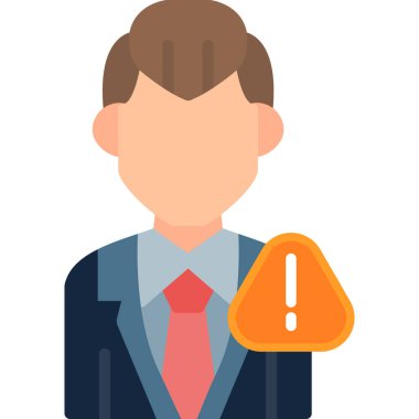 İş adamı düz simgesi, vektör illüstrasyonu