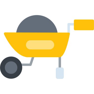 El arabası düz vektör simgesi