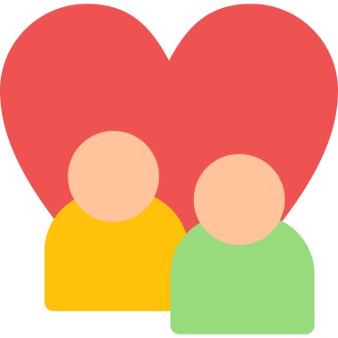 Kalp vektör illüstrasyonu olan insanlar