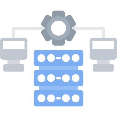 Veri sunucu düz vektör simgesi.