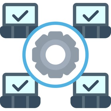 Bilgisayar donanım ayarları simgesi - taslak biçimi