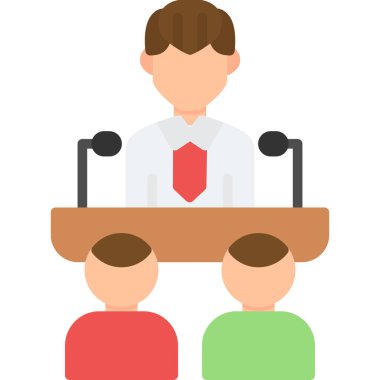 Bir konferans odasının düz vektör çizimi