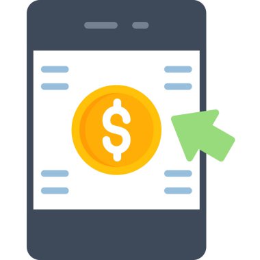 Dolar vektör renk çizgisi simgesi