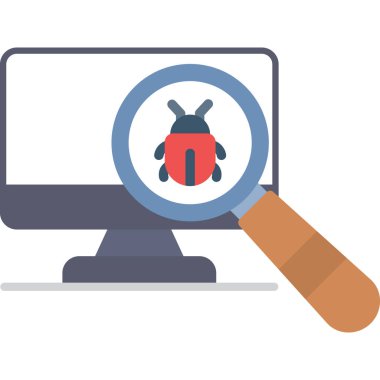 Büyüteç vektör çizimi olan bilgisayar