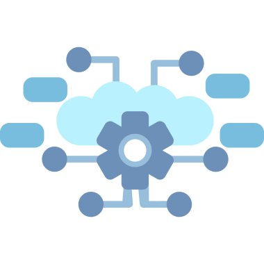 Bulut hesaplama teknolojisi izole edilmiş vektör çizimi