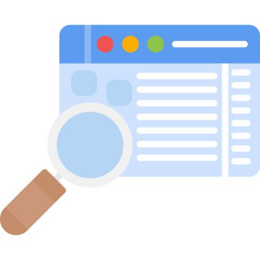 Seo optimizasyon vektör illüstrasyonlu büyüteç