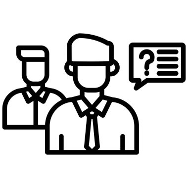 Soru işareti ve soru işareti olan bir kişinin vektör çizimi