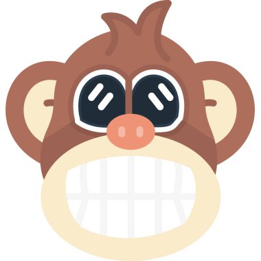 kızgın maymun emoji simgesi düz stilde