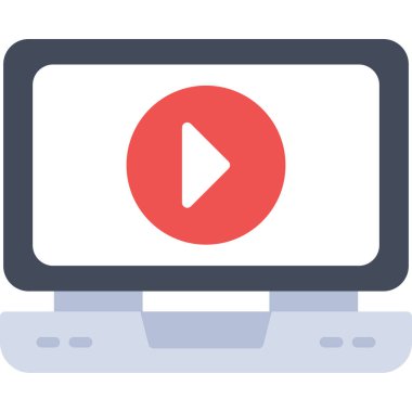 video vektör renk çizgisi simgesi