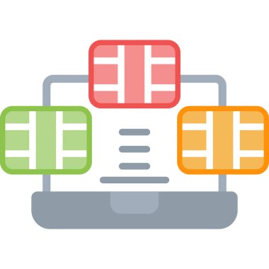 veri analizi düz vektör simgesi