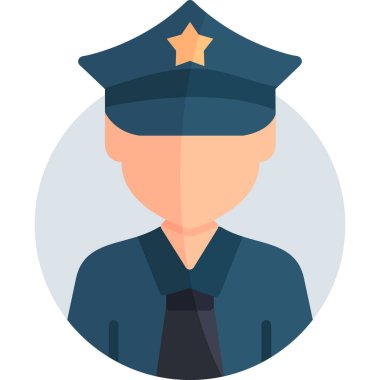 Polis memuru düz simgesi