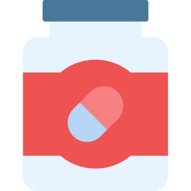 İlaç şişesi. Basit illüstrasyon