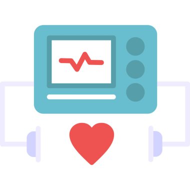 Defribillator Vektör İllüstrasyonu, Basit Simge