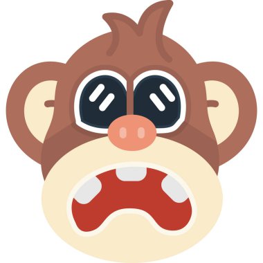 maymun yüz duygu illüstrasyon simgesi işaret tasarımı