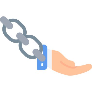 Zincir vektör simgesi. beyaz arkaplan zincirinde izole edilmiş çizgi film vektör simgesi.