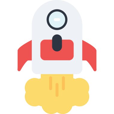 roket düz vektör simgesi