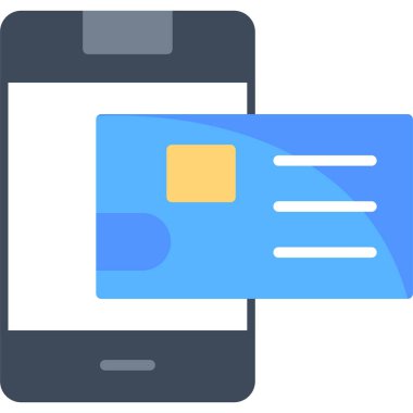 Düz stil kart kredi kartı simgesi