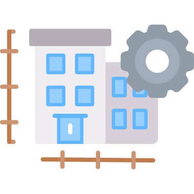 Bina inşaat vektör simgesi