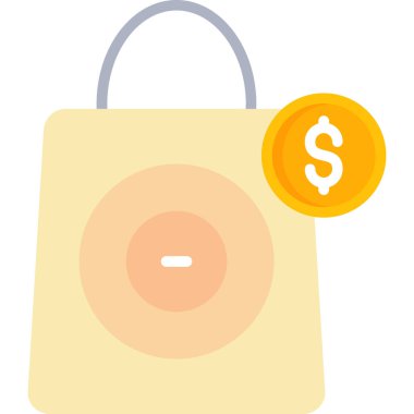 çanta alışverişi dolar simgesi düz stil