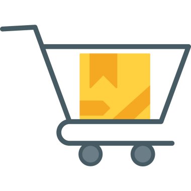 Alışveriş arabası simgesi düz stil.