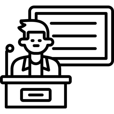 işletme yöneticisi ofis simgesi ana hat biçiminde