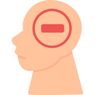 Beyni olan insan kafası. Düz dizaynlı insan beyninin çizimi