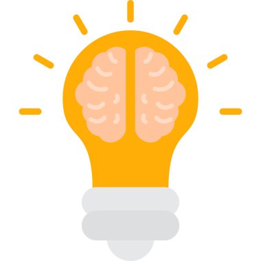 düz biçimli yaratıcı beyin fikri simgesi